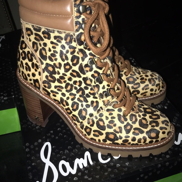 NIB Sam Edelman leopard combat boots - Picture 7 of 9